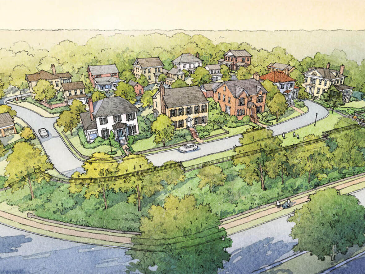 Caswell Heights Neighborhood Rendering, Historic Single-Family Homes in Hayes Barton, by Beacon Street, Raleigh, North Carolina