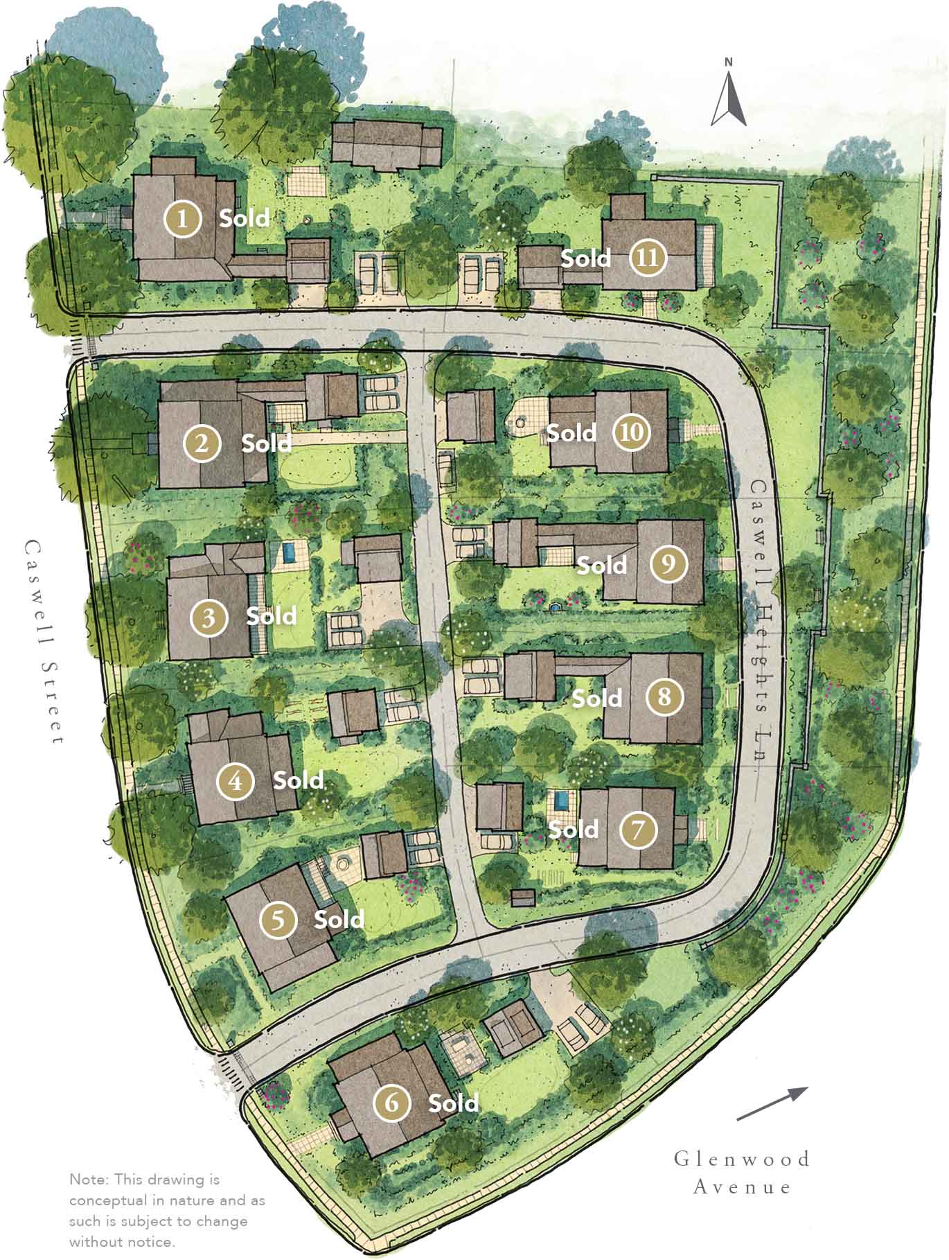Caswell Heights, Raleigh, North Carolina, Neighborhood Master Site Plan