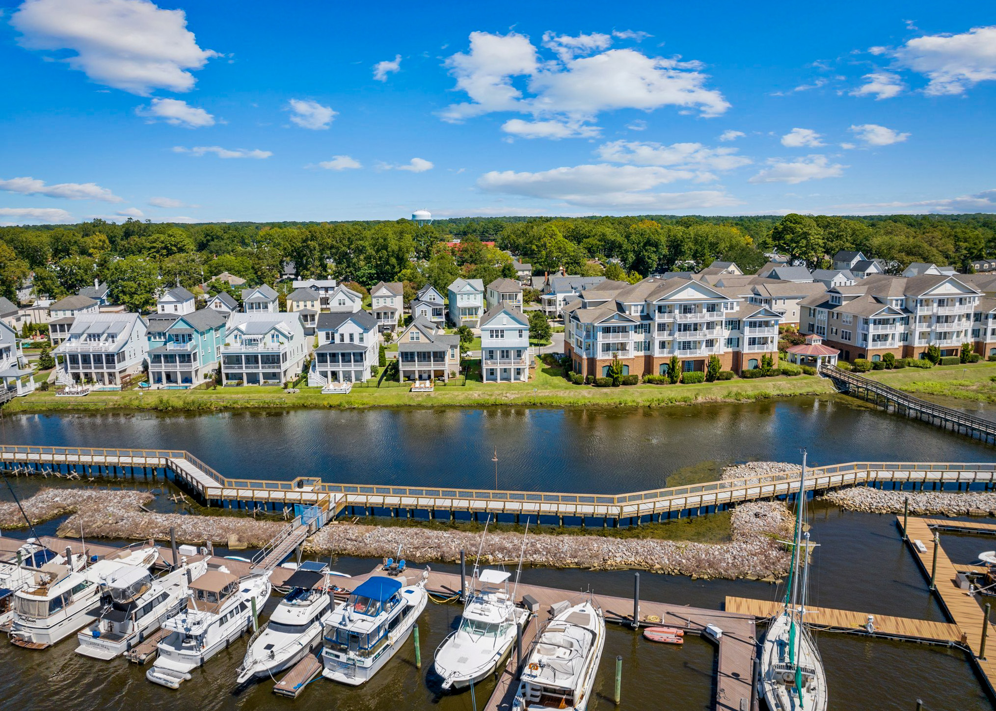 Aerial View of Moss Landing and Marina in Washington, NC